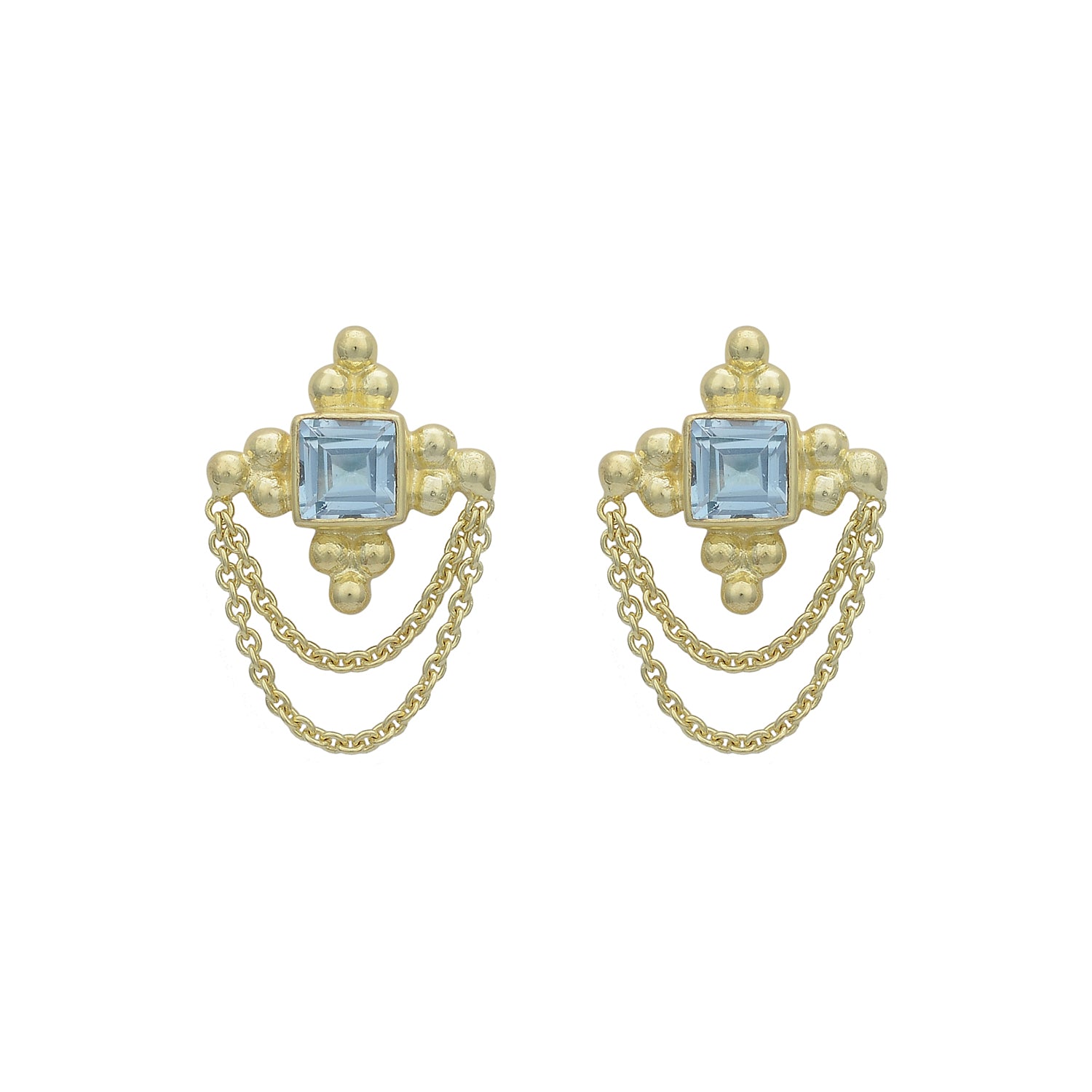 Chloe 14K Gold Blue Topaz Earrings