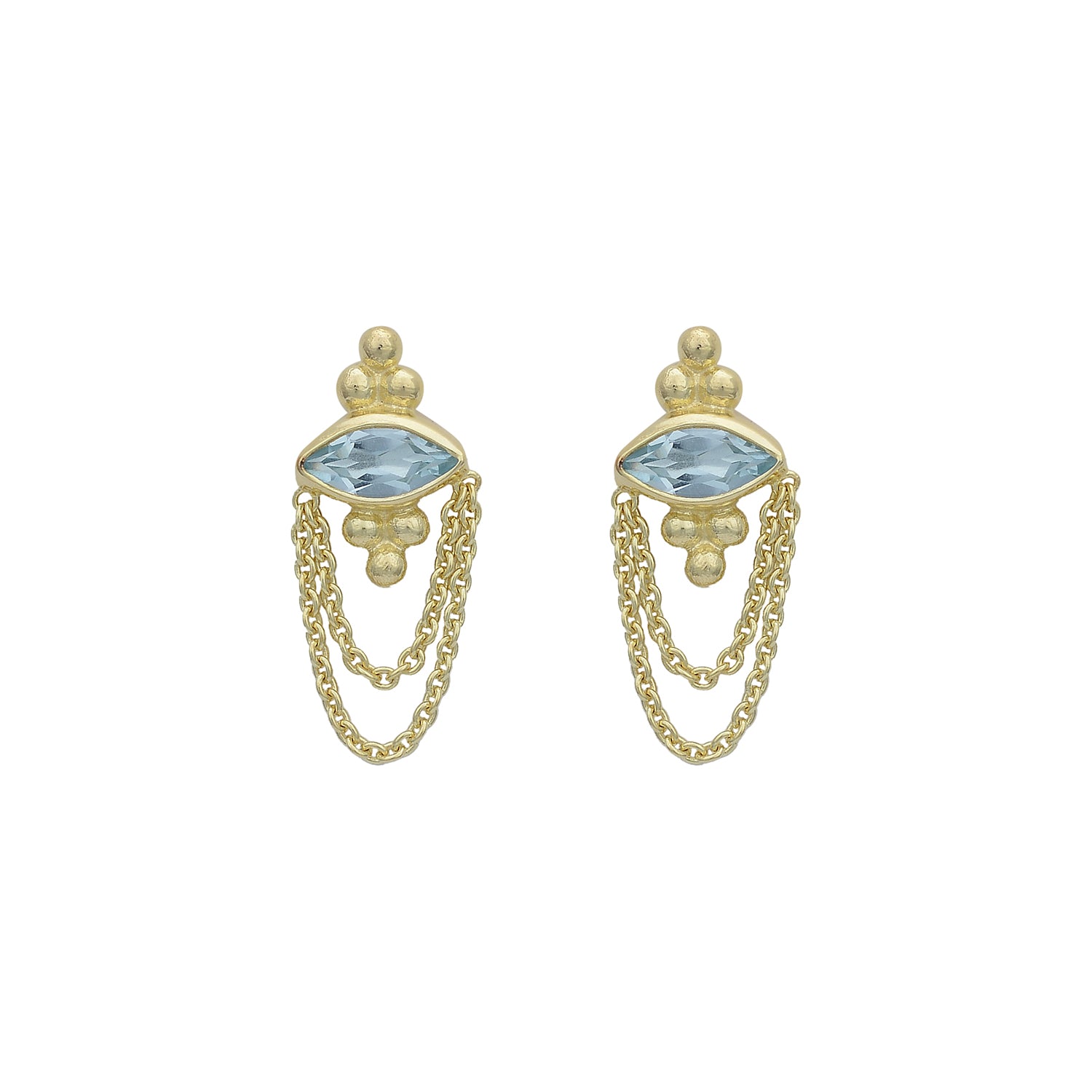 Natalia 14K Gold Blue Topaz Earrings