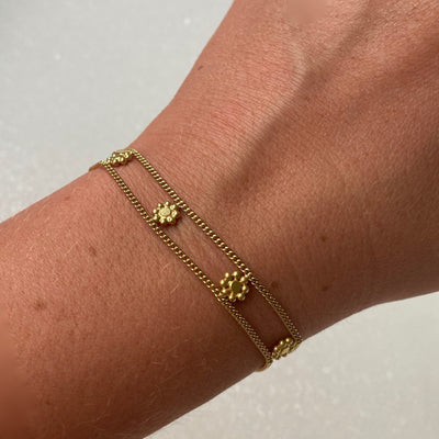 Daisy 14K Gold Plated Stelring silver Flower Bracelet, Gold Flower Jewelry, Womens Gold Delicate Bracelet with Flowers, Gifts for Bridesmaid