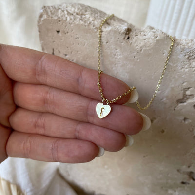 Crush on you Gold Tiny Heart Necklace, Gold Heart Jewelry, Fine Gold Delicate Layering Chains, Valentines gift, Gifts for her Gold Jewelry