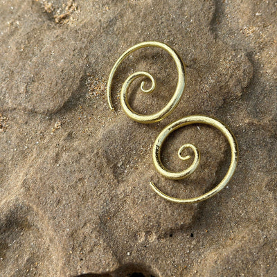Swirl Large Gold Statement Earrings Spiral Studs Gold Occasion Earrings Gifts for Her Textured Spiralling Earrings Hypoallergenic Jewelry